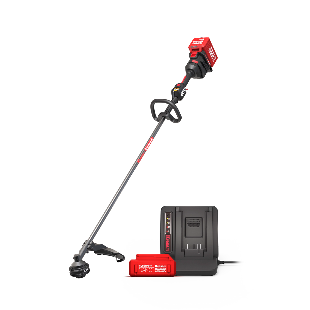 Kress 60V Commercial grass trimmer virtual kit with KC100.9, KAC800 battery and KA3714 charger
