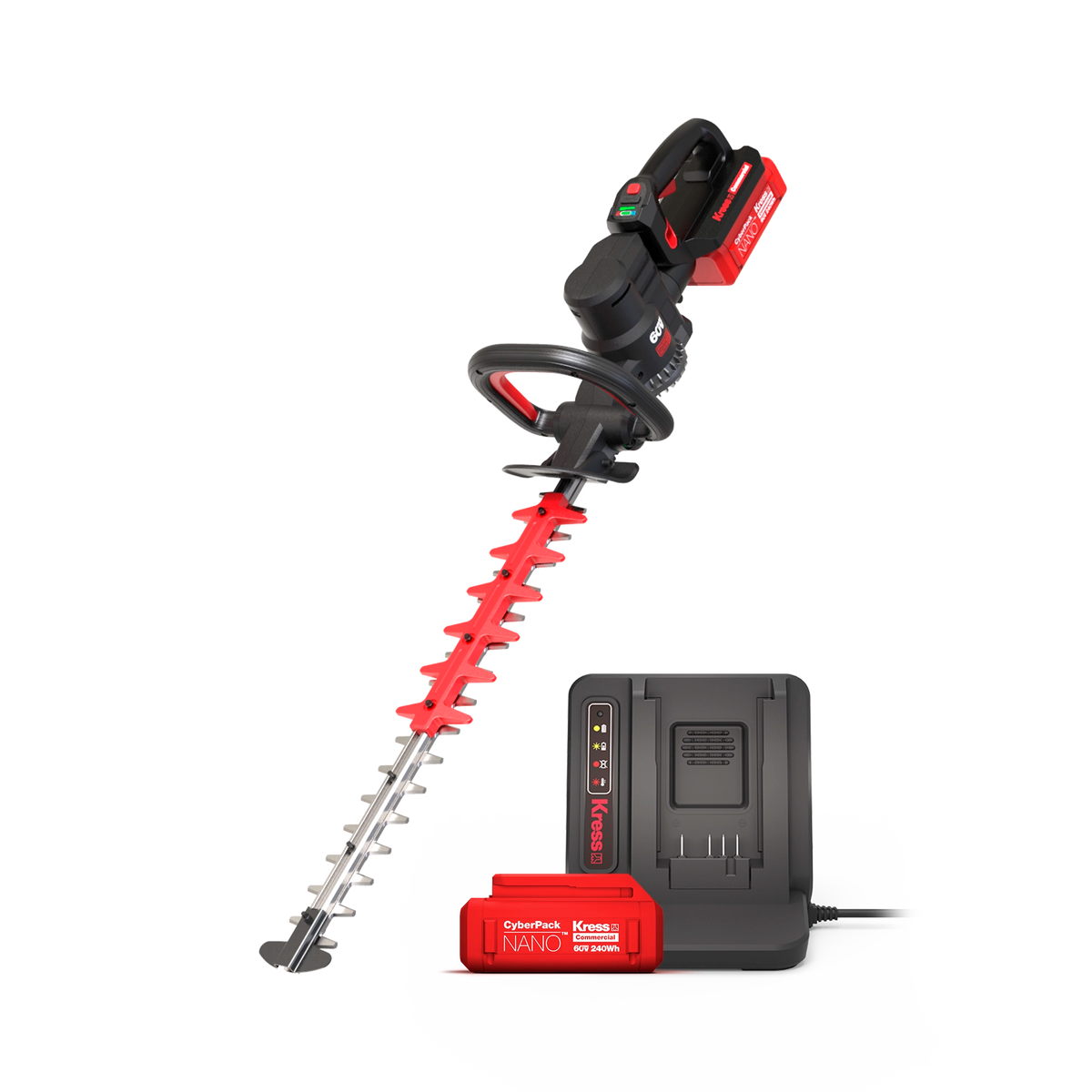 Kress 60V Commercial hedge trimmer virtual kit with KC200.9, KAC800 battery and KA3714 charger